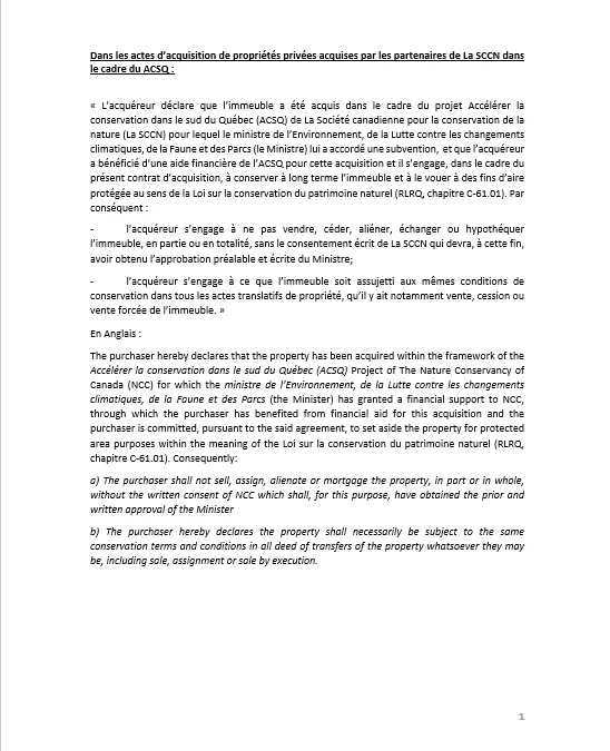 Clauses ACSQ