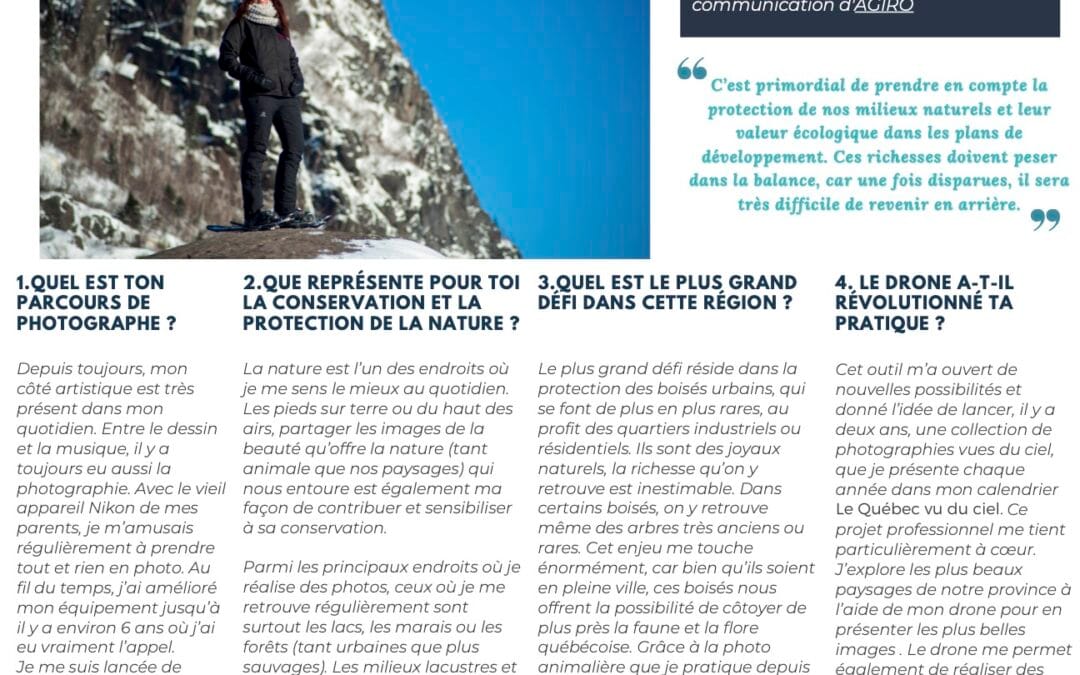 Entretien – acteur de la conservation volontaire Mélanie Jean